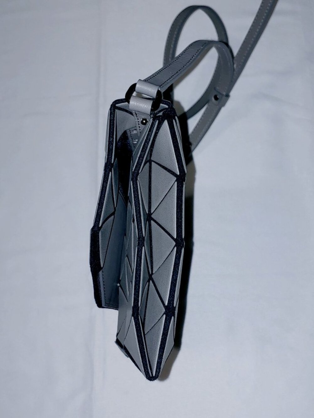 AUTHENTIC New BAO BAO Issey Miyake Matte Tonneau Shoulder Bag in Dark Gray NWOT - Picture 8 of 15
